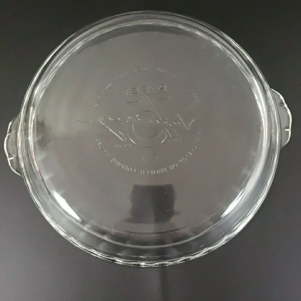 Pyrex Pie Plate 75 Anniversary 229A 23cm Fluted Deep Dish Clear Glass Baking